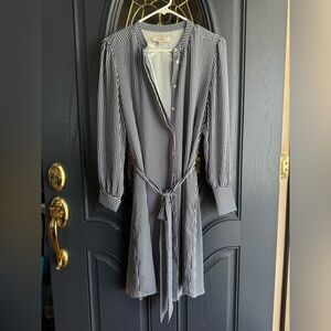 Loft vertical striped long sleeve dress